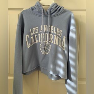 Hollister Baby Blue Cropped Hoodie